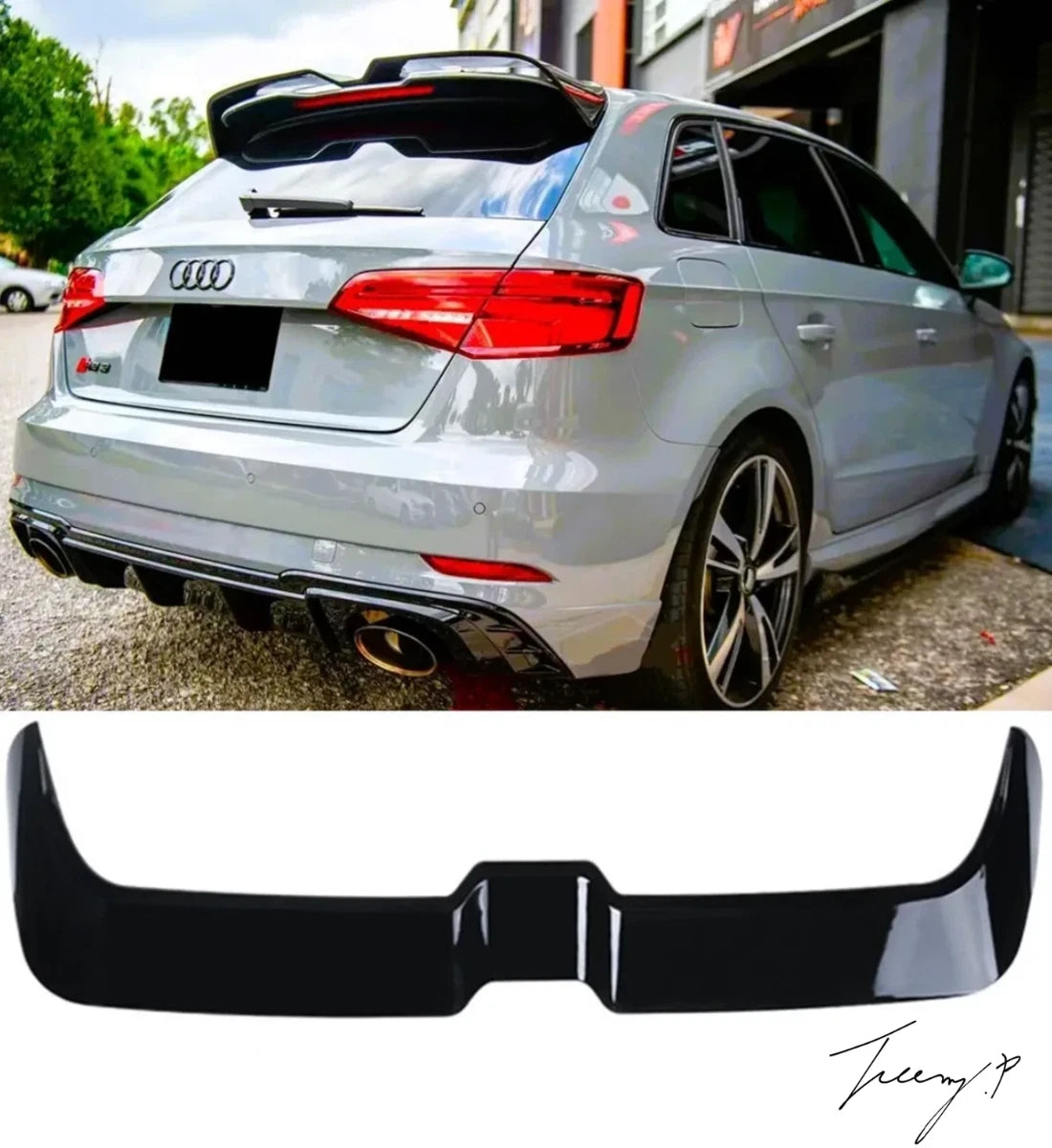 Audi RS3 8V Sportback 2013 - 2020 Gloss Black Rear Boot Trunk Spoiler Wing Lip