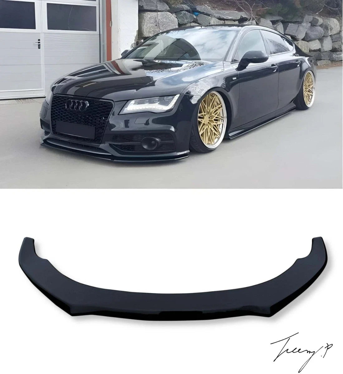 Audi S7 (C7) Facelift (2014-2017) Front Splitter Lip (Gloss Black)