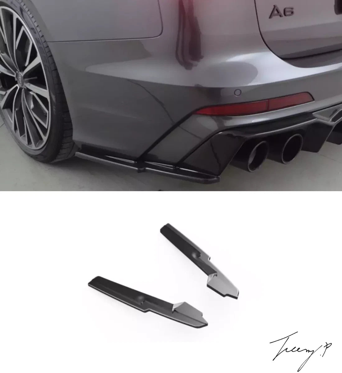 Audi S6 (C8) Sedan & Avant (2019+) Rear Side Splitters (2pcs)