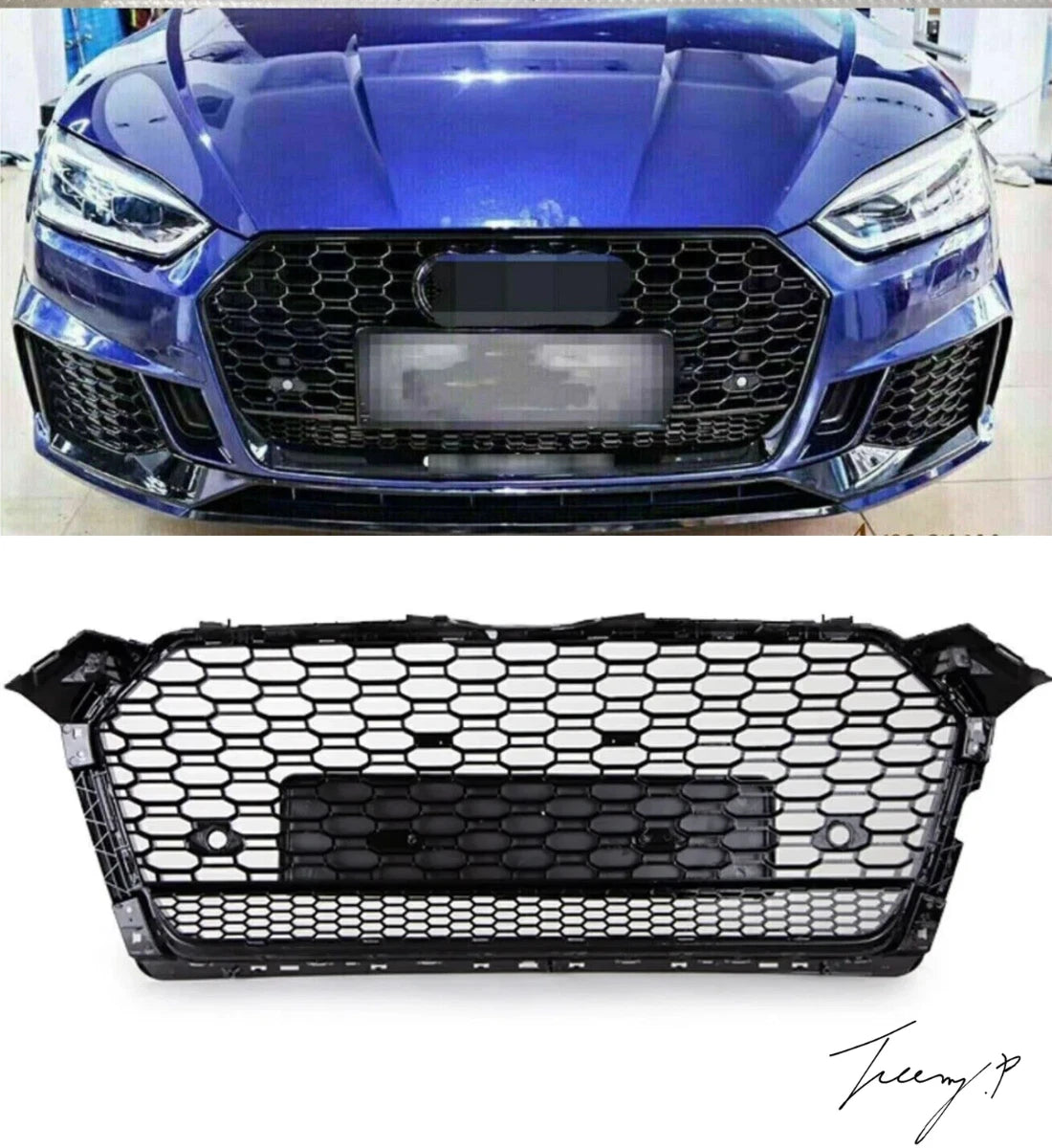 Audi S5 (2016-2020) RS-Style Gloss Black Honeycomb Radiator Grille