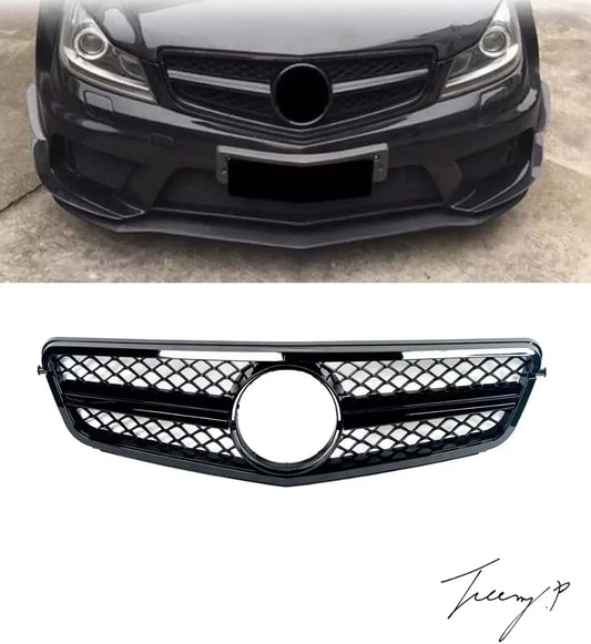 Mercedes C-Class C204/W204/S204 (2008–2014) Gloss Black AMG Style Front Radiator Grille