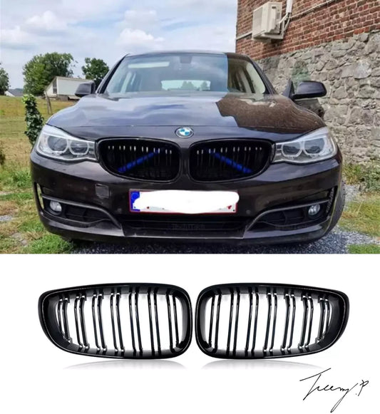 BMW F34 3 Series GT Gran Turismo Gloss Black Kidney Twin Grille (2013–2019)