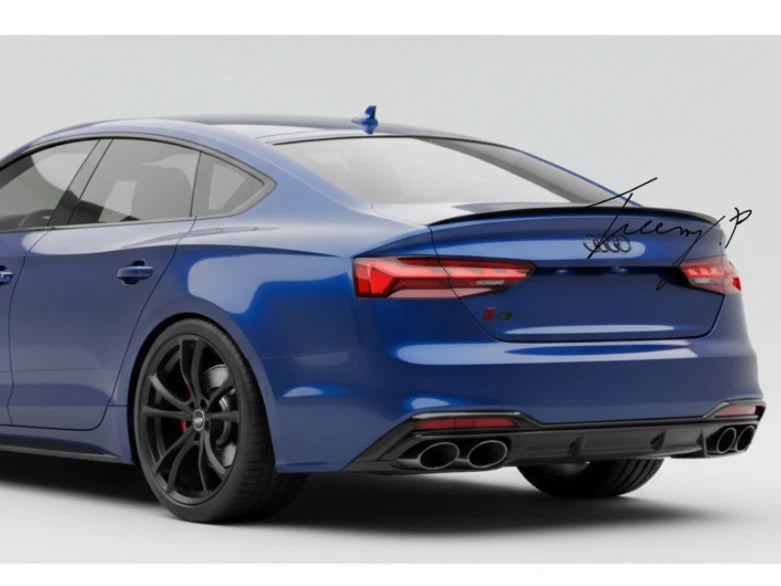 AUDI A5 COUPE 2017 - 2026 GLOSS BLACK REAR BOOT LIP SPOILER