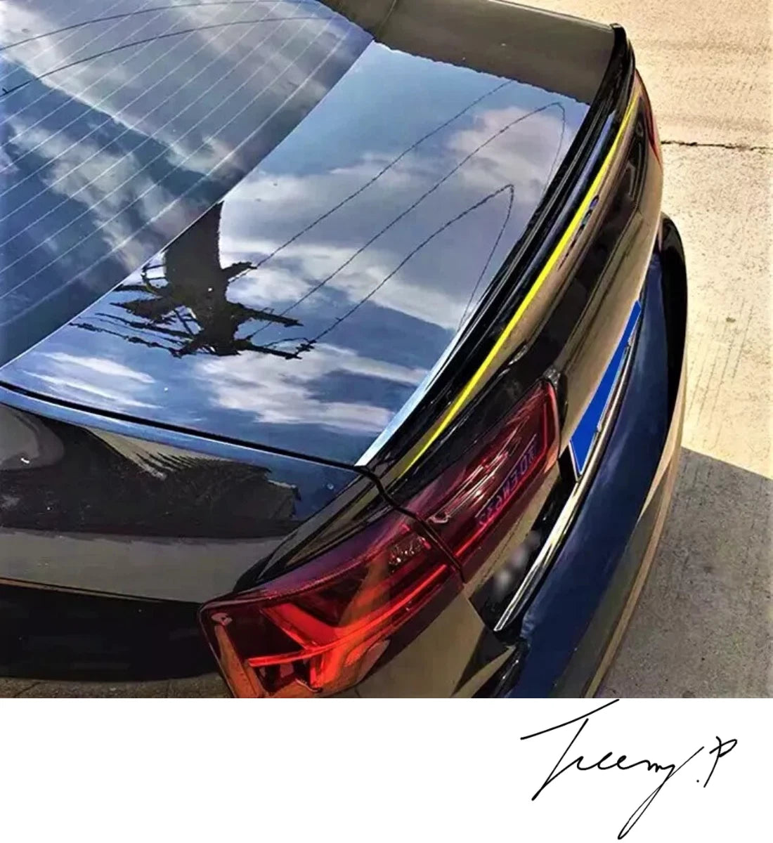 Audi A6 C7 (2011-2018) Rear Boot Trunk Lip Spoiler Wing S3 Style Gloss Black