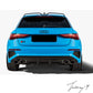 Gloss black Oettinger-style rear roof boot spoiler installed on a 2020-2026 Audi A3 8Y Hatchback