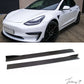 Tesla Model 3 (2017+) Carbon Fiber Side Skirts Extension Lip Splitter Spoiler Kit