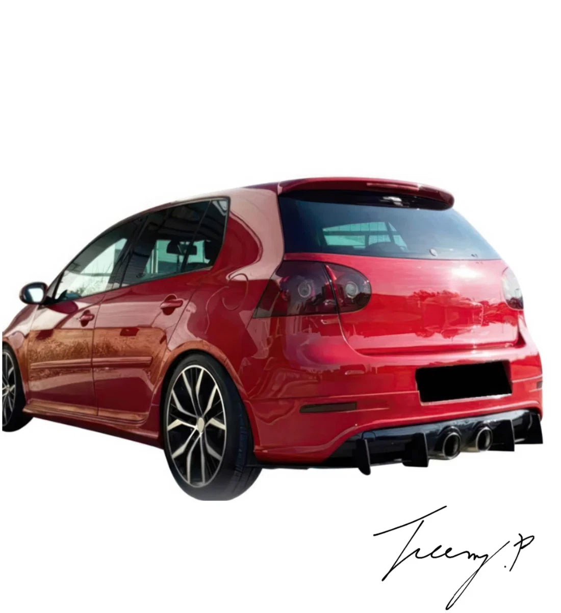 Volkswagen Golf 5 MK5 R32 (2005-2008) Rear Bumper Diffuser Shark Fin Gloss Black