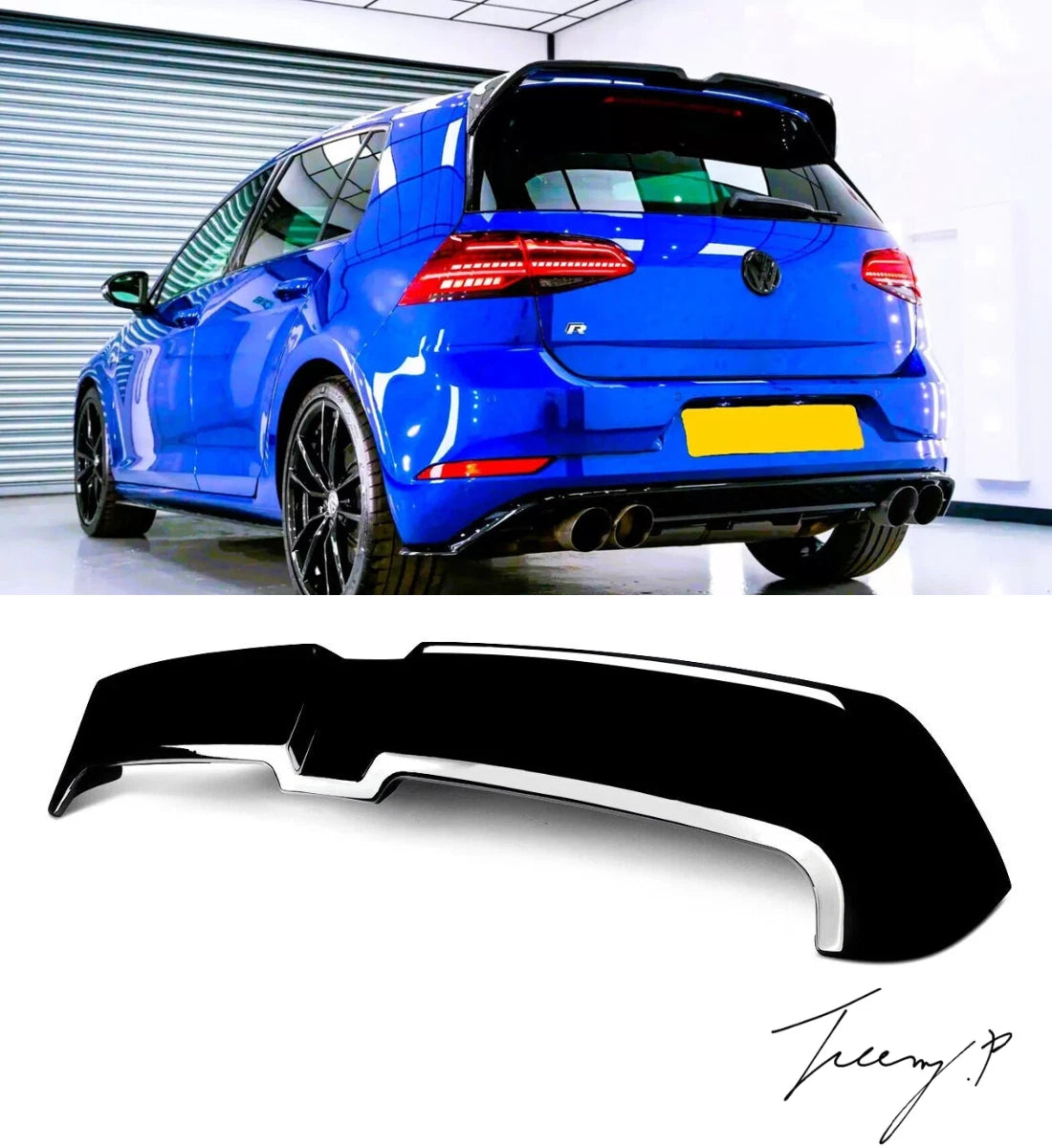 VW Golf MK6 GTI GTE R (2008-2013) Rear Roof Boot Spoiler Oettinger Style Black