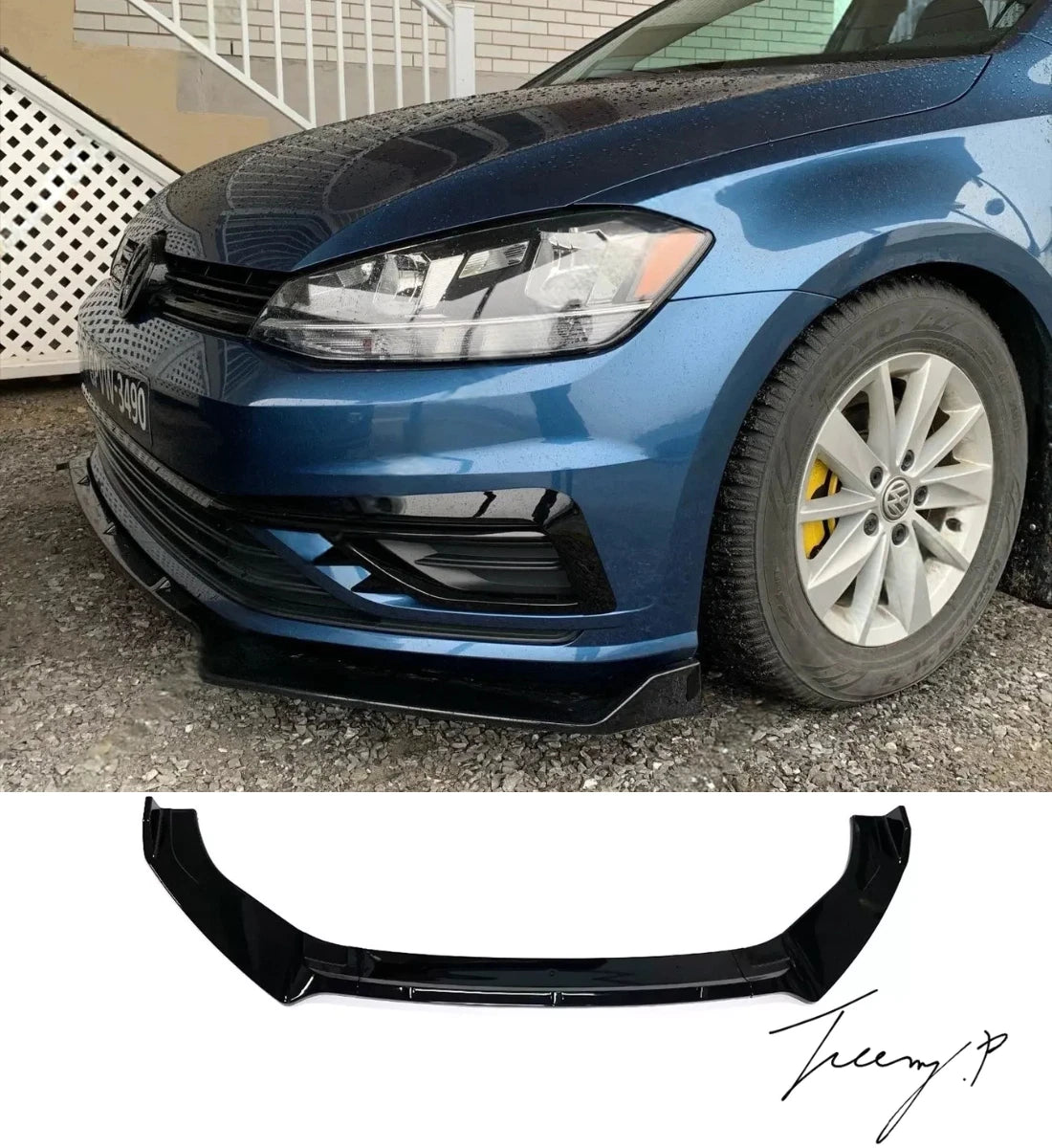 VW Golf MK7 MK7.5 (2013–2020) R GTD GTI TSI TDI Front Splitter Lip Spoiler Body Kit