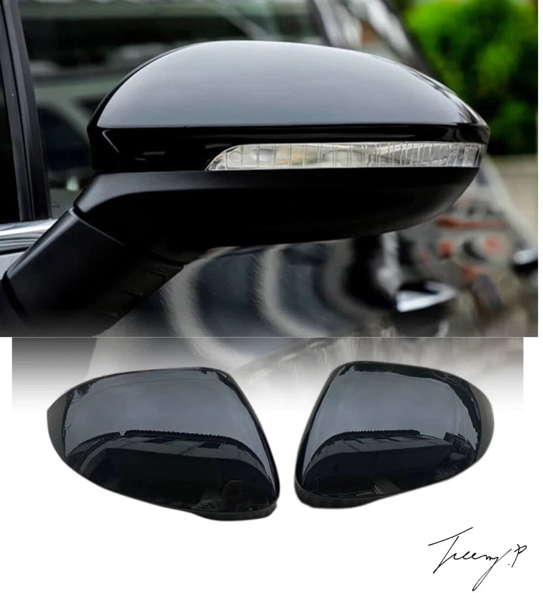 VW Golf MK8 8R R-Line (2020+) Black Wing Mirror Covers
