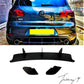 Gloss black rear blade fin diffuser and side splitters body kit installed on a 2008-2013 Volkswagen Golf GTI MK6