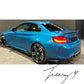 Carbon look front splitter, rear diffuser, side skirts, and trunk spoiler body kit installed on a 2016-2021 BMW M2 F87.
