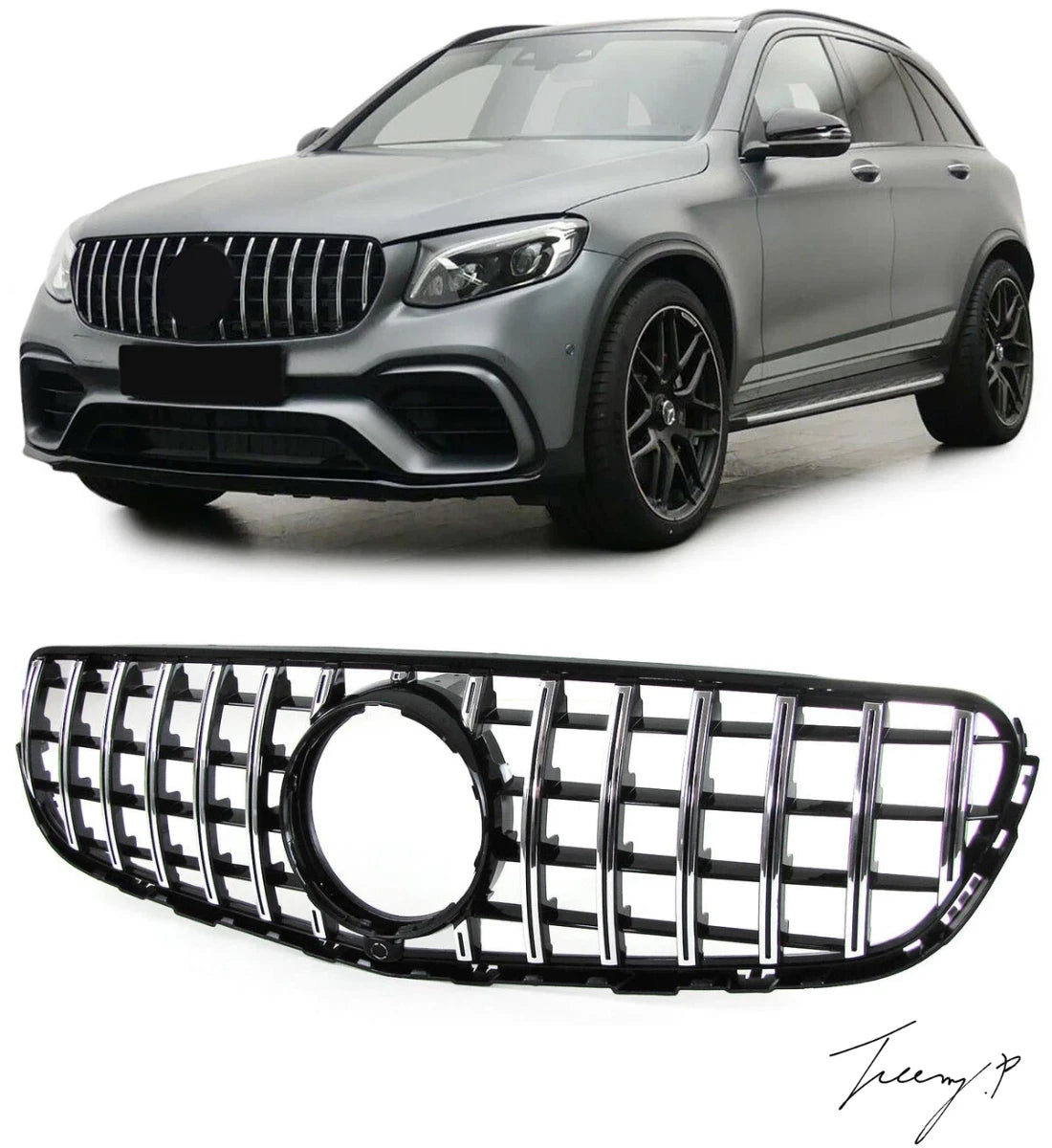 Mercedes GLC X253 C253 (2015-2019) Panamericana GT Style Chrome Front Grille