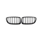 Gloss black OEM-fit double-slat front kidney grilles installed on a 2008-2012 BMW 3 Series LCI (E90 / E91)