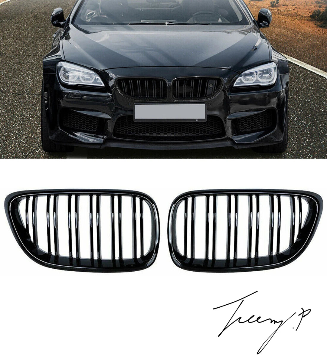 BMW 6 Series F06 F12 F13 (2011–2018) Dual Kidney Grill Grille Gloss Black
