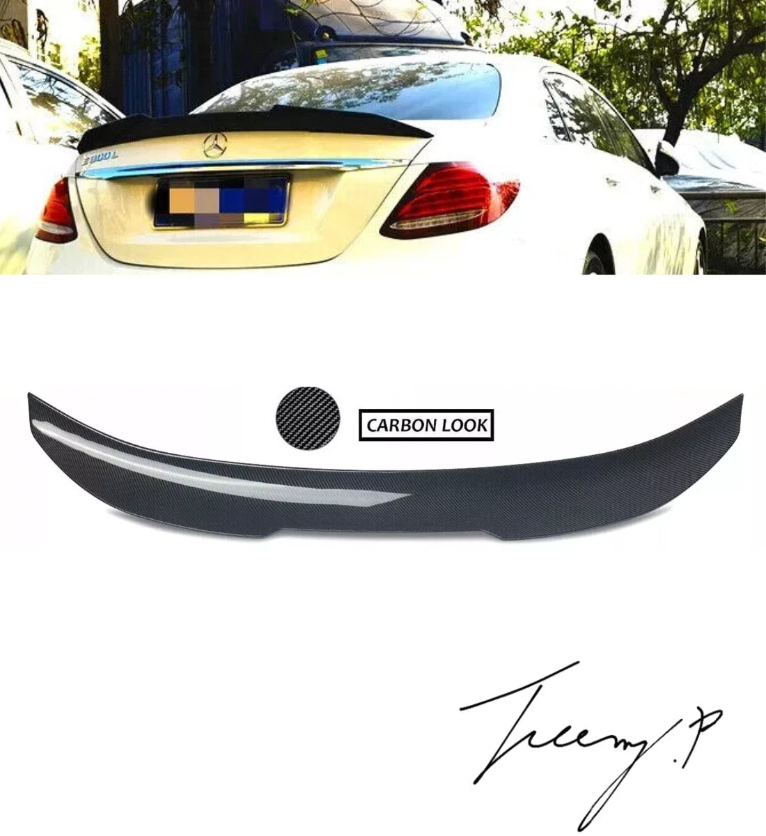 MERCEDES E CLASS W213 2016+ REAR CARBON LOOK HIGH KICK PSM DUCKTAIL SPOILER WING