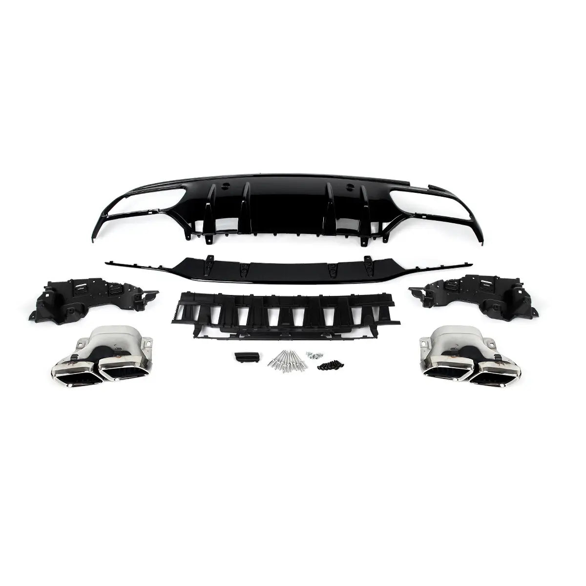Mercedes C-Class AMG Line W205 (2014-2021) Rear Bumper Diffuser with Exhaust
