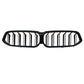 BMW 6 Series G32 GT LCI (2020+) Front Kidney Grilles Double Slat Gloss Black OEM