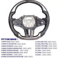 Carbon fiber heated performance steering wheel installed on a 2018-2024 BMW X3 (G01), X4 (G02), X5 (G05), or X6 (G06)