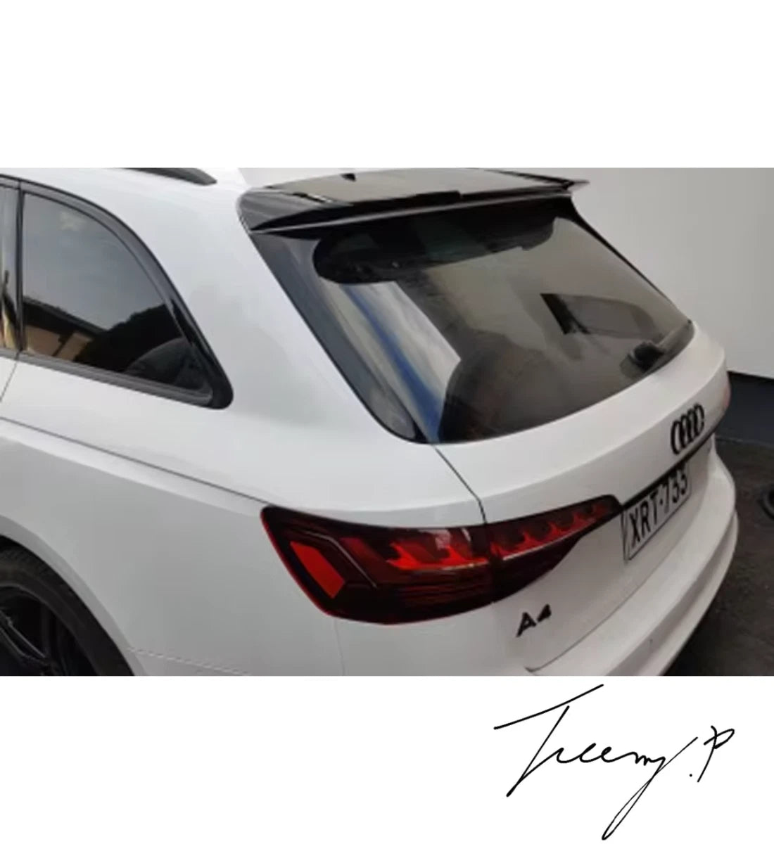 Audi A4 B9 8W (2017+) Avant Allroad RS4 Look Rear Roof Boot Spoiler Gloss Black 