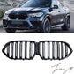 Gloss Black Double Slat Front Kidney Grille For BMW X6 G06 2019-2023 OEM Fit