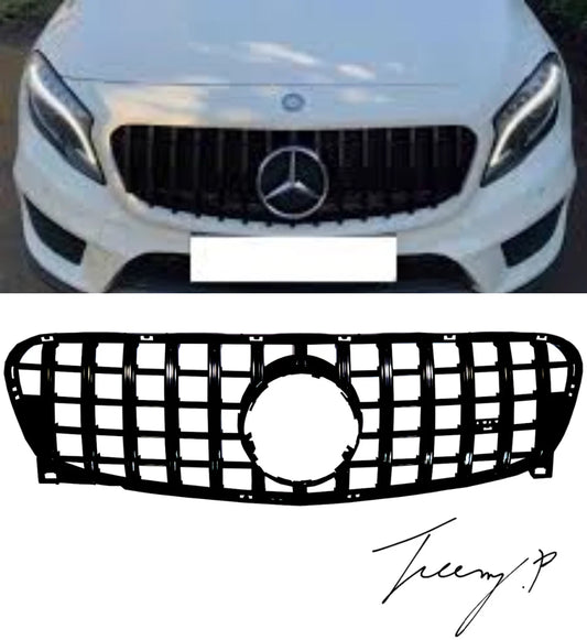 Mercedes GLA X156 (2014-2016) Front Grille Panamericana GT Style Gloss Black