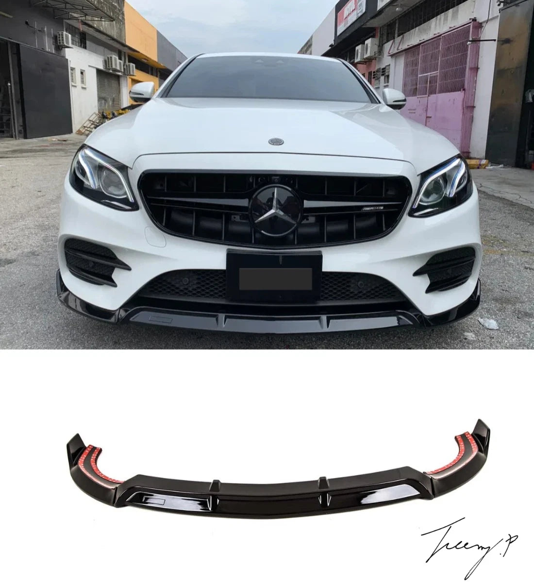 Mercedes E-Class W213 (2017–2020) AMG Line Gloss Black Front Splitter Lip Spoiler