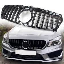 FRONT GRILLE BLACK PANAMERICANA GT STYLE FOR MERCEDES BENZ CLA W117 C117 2013-18